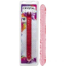 Doc Johnson Crystal Jellies 18'' Double Dong Pink Veined Dildo Sex Toy