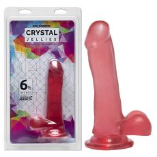 Doc Johnson Crystal Jellies 6.5'' Cock with Balls Suction Cup Dildo Dong Sex toy