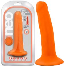 Blush Neo 6'' Dual Density Cock Realistic Dildo Suction Cup Dong Sex Toy Orange