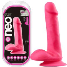 Blush Neo Elite 6" Silicone Dual Density Cock Balls Dildo Neon Pink Dong