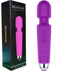 8” Powerful Massaging Magic Wand AV Stick Massager USB 28-Speed Purple