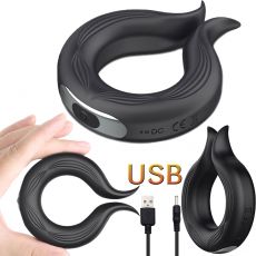 USB Vibrating COCK Ring Erection Massager Couples Vibrator Clamp
