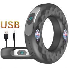 USB Vibrating COCK Ring Erection Massager Couples Vibrator