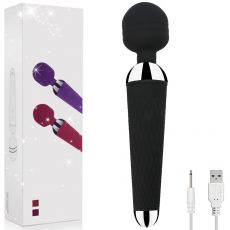 8” Massaging Wand USB 10-Speed Vibrator Massager Black