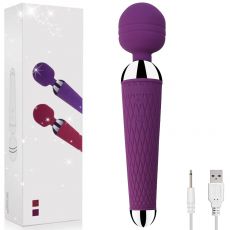 8” Massaging Wand USB 10-Speed Vibrator Massager Purple