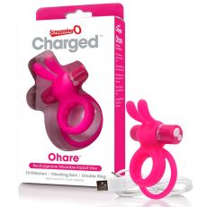 Charged Ohare Couples Vibrating Cock Penis Ring USB Pink