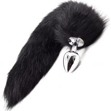 Stainless Steel ANAL BUTT PLUG Faux Fur Fox Cat Tail