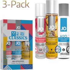 SYSTEM JO TRI ME CLASSICS 3-Pack Personal Lubricant Gel H20 + Warm Massage