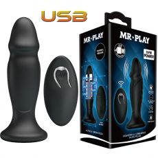 MR PLAY VIBRATING ANAL PLUG Wireless Remote Prostate Massager Butt USB
