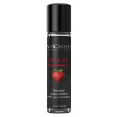 Wicked Aqua Strawberry Flavoured Water Based Lubricant 30ml