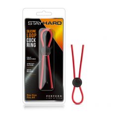 Stay Hard - Silicone Loop Cock Ring Red