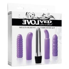 Evolved Multi-Sleeve Vibrator Kit 5-in-1 Dildo Dong Sex Toy Set