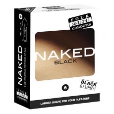 Four Seasons Naked Black Condoms 6-pack Retail Box