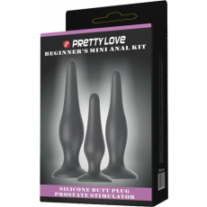 PRETTY LOVE Beginner's Anal Kit 3-pack Black