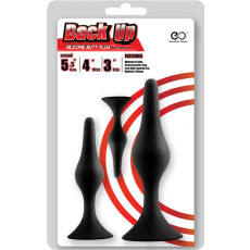 Back Up Silicone Butt Plug Set (Black)-FKJ009A000-010