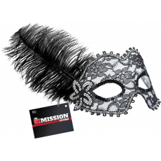 Feathered Masquerade Masks Black-White
