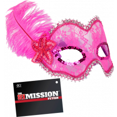 Excellent Power Feathered Masquerade Masks Pink