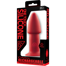 5" One Touch Silicone Butt Plug (Red)