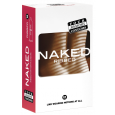 Condom Ultra Thin 12pk Naked Ribbed 52mm - (Sold In Packs Of 6)