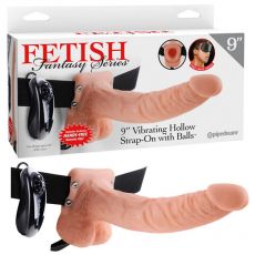 Fetish Fantasy Series 9'' Vibrating Hollow Strap-on With Balls