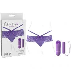 Fantasy For Her Crotchless Panty Thrill-Her Wearable Clitoral Stimulator Vibrator