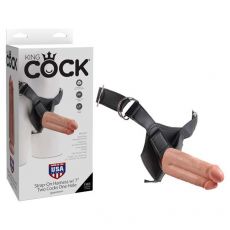 King Cock Strap-On Harness with 7'' Two Cocks One Hole