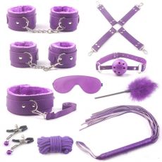 BDSM 10PC Bondage kit Purple