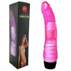Crystal Jelly 8" Vibrator Bendable Pink