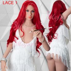 Long Lace Front Wig Wavy RED