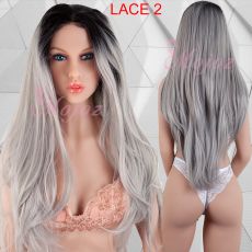 Long Lace Front Wig GREY